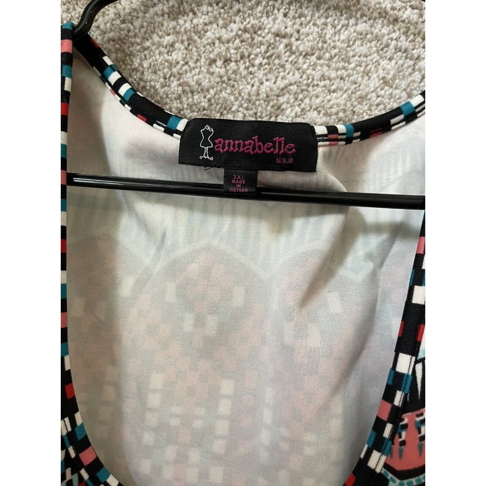 Annabelle USA Boutique Plus Size Geometric Multicolored Top Shirt Size 3XL - Picture 4 of 7